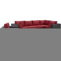 Modway Furniture Convene Outdoor Patio Sectional Set, Espresso Red, 7Pk EEI-2157-EXP-RED-SET